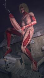 2futas 3d annie_leonhardt attack_on_titan balls cum cumshot erection female_titan futa_only futanari huge_cock masturbating_futa masturbation mikasa_ackerman penis solo_focus source_filmmaker stalkek testicles