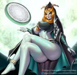 1girls anklet barefoot crossed_legs feet markings midna navel nintendo niur tagme the_legend_of_zelda the_legend_of_zelda:_twilight_princess thick_thighs thighs twili twili_midna twilight_princess