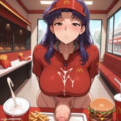1futa ai_generated balls ballsack big_balls big_breasts big_cock big_penis big_thighs birrchyart blush blush_lines breasts brown_eyes cock cum cum_drip cum_on_clothes cum_on_food cumming cumshot curvy_figure dick dickgirl ejaculation employee employee_uniform erect_penis erection fast_food fat_cock food foreskin french_fries futa_only futa_sans_pussy futanari hamburger headwear hourglass_figure huge_balls huge_breasts huge_cock huge_thighs intersex large_breasts large_penis leaning_forward looking_at_viewer mcdonald's misato_katsuragi neon_genesis_evangelion partially_clothed penis polo_shirt public public_nudity purple_hair restaurant shirt slim_waist soda solo_focus solo_futa testicles thick_hips thick_legs thick_penis thick_thighs thighs uncircumcised uncut uniform veiny_penis visor_cap wide_hips