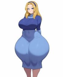 1girl 1girls aged_up ai_generated big_ass big_breasts big_butt blonde_hair brasil_louco bubble_ass bubble_butt female female_only front_view full_body fully_clothed huge_breasts looking_at_viewer maria_robotnik seductive seductive_look seductive_smile sega simple_background solo solo_female solo_focus sonic_(series) sonic_the_hedgehog_(series) tagme white_background