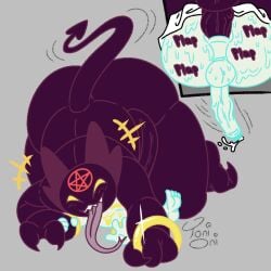 1:1 2_toes 2boys 3_fingers 4_fingers 4_toes anal anal_sex angel anus ass balls barefoot big_ass big_butt blush blush_lines bodily_fluids bracelet claws demon doggystyle duo fat fat_male feet fingers forked_tongue from_behind_position gay gay_sex genital_fluids genitals grey_background halo happy horn humanoid jewelry long_tongue male male/male motion_lines nails nude occult_symbol on_top original original_character overweight overweight_male penetration penis pentagram precum purple_body rear_view sex sharp_teeth signature simple_background size_difference sweat symbol tail teeth testicles text thick_thighs toes tongue toni_oni white_body yaoi yellow_eyes