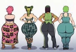 ai_generated ass ass_bigger_than_head ass_chart ass_comparison ass_focus big_ass different_ass_sizes ermes_costello fat_ass foo_fighters hips_wider_than_shoulders huge_ass jojo's_bizarre_adventure jolyne_kujo massive_ass nini_mihy novelai simple_background stone_ocean thick_thighs trish_una vento_aureo wide_hips wide_thighs