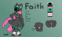 anthro big_breasts bodily_fluids bovid bow_ribbon breasts caprine clothing f41th female fluffy fluffy_tail footwear genital_fluids genitals goat hexemerald hi_res horn hybrid inner_ear_fluff lactating lgbt_pride machine mammal model_sheet mostly_nude notched_ear nude pansexual_pride_colors pride_colors protogen scarf scarf_only socks solo spreading tail text tuft vaginal_fluids vulva