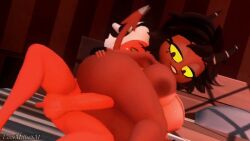 1boy 1girls 3d animated ass bed bedroom bedroom_eyes breasts canon_couple cum cum_in_pussy cum_inside demon demon_boy demon_girl demon_tail faceless_male female helluva_boss husband_and_wife kassioppiava larger_female lovemilliesm male male/female married_couple mating_press millie_(helluva_boss) moxxie_(helluva_boss) paizuri plumenjoyerse pussy red_body sex shortstack smaller_male sound sound_edit tagme time_lapse video