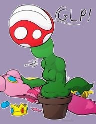 digestion_noises female_prey mario_(series) piranha_plant princess_peach rabbitinafoxden same_size_vore soft_vore struggling struggling_prey super_mario_bros. swallowed_whole swallowing unwilling unwilling_prey unwilling_vore vore vore_belly