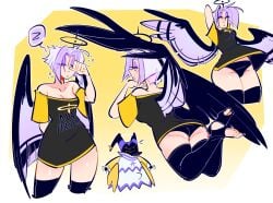 1boy 1boy1girl 1girls adam_(hazbin_hotel) angel angel_humanoid ass ass_focus bileshroom bottom_heavy breasts bubble_ass bulge bulge_through_clothing chibi child_bearing_hips clothed erect_penis erection erection_under_clothes erection_under_clothing fanart fat_ass female grey_hair hazbin_hotel horns huge_thighs just_woke_up looking_at_viewer looking_back looking_back_at_viewer lute_(hazbin_hotel) male medium_breasts panties pear-shaped_figure pear_shaped penis rubbing_eyes sleepwear sleepy squished_adam stretching thick_legs thick_thighs thunder_thighs thunderthighs vivziepop wide_hips wide_thighs wings yellow_eyes