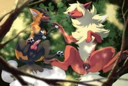 2026 after_sex after_vaginal animal_genitalia animal_penis animal_vulva anus ass balls blush bodily_fluids canine_genitalia canine_penis canine_vulva claws cum cum_in_vagina cum_inside digital_drawing_(artwork) digital_media_(artwork) duo eeveelution erection eye_contact feet female feral flareon fur generation_1_pokemon genital_fluids genitals hi_res knot knotted_penis leaking_cum looking_at_another lying male multi_tail nintendo on_back pawpads paws penis pokemon pokemon_(species) smile tail teeth tenebscuro toes vulpix vulva