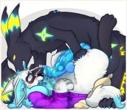 absurd_res age_difference animal_genitalia animal_penis big_penis black_body blush bodily_fluids border cactie canid canine canine_genitalia canine_penis clothed clothing cum cum_from_penis cum_on_face cum_on_self duo eevee eeveelution ejaculation erection face_lick father_(lore) father_and_child_(lore) father_and_son_(lore) feral frottage fur generation_1_pokemon generation_2_pokemon generation_4_pokemon genital_fluids genitals hi_res hybrid incest_(lore) knot knotted_penis leaking leaking_penis leaking_precum licking male male/male mammal multicolored_body multicolored_fur nintendo nude open_mouth parent_(lore) parent_and_child_(lore) parent_and_son_(lore) partially_clothed penile penis penises_touching pokemon pokemon_(species) precum precum_on_clothing precum_on_face precum_on_penis precum_on_self riolu sex simple_background son_(lore) spike_lightning spirit_(riovee) tail teeth tongue tongue_out umbreon white_body white_border white_fur
