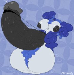 1boy 69yano69 beak big_balls big_penis bird blue_fur crow fur huge_balls huge_cock hyper hyper_balls hyper_muscles hyper_penis komi_(komiepic) massive_balls massive_penis muscles muscular muscular_male ripped_clothing ripped_pants