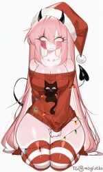 ai_assisted ai_generated breasts christmas christmas_clothing christmas_lights christmas_outfit dissappointed_look friday_night_funkin friday_night_funkin_mod large_breasts moglotbs pussy santa_hat sarvente sarvente_(dokki.doodlez) sarvente_(fnf_mod) sarvente_(friday_night_funkin) solo sweater tagme tall_female thick_thighs thighhighs thighs