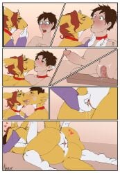 accessory anthro anus ass bandai_namco big_breasts big_dom_small_sub blood bodily_fluids bottomwear breast_grab breast_growth breast_play breast_squish breasts breasts_together canid canine canis clitoral clitoral_rubbing clitoris clothing cock_ring collar collar_only comic computer digimon digimon_(species) dominant dripping dripping_wet duo electronics equid equine eyewear female female/female finger_in_mouth fondling french_kissing gender_transformation genital_fluids genital_transformation genitals genitals_shrinking glasses grope growth gynomorph hand_on_breast hi_res horn human human_to_anthro humanoid hybrid intersex intersex/female jewelry kiss_on_lips kissing kissing_cheek larger_female licking licking_tip male male/female mammal mtf_transformation mythological_creature mythological_equine mythology narusewolf nude on_top on_top_of_another oral pants penetration penis penis_accessory penis_jewelry penis_shrinking renamon saliva saliva_on_tongue saliva_string sex size_difference snout snout_growth species_transformation spread_butt spread_legs spreading squish surprised tail through_screen tongue transformation tribadism unicorn unicorn_horn vaginal_fluids vaginal_penetration vulva wet wolf