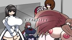 big_breasts breasts brown_hair chairo_y_(dramaric_joe) clothing drajoe female fnf fnf_mod fnf_mods friday_night_funkin friday_night_funkin_mod halo harpy hyper_breasts johana_(drajoe) limulady long_hair massive_breasts nipples nude nukami_shina_(drajoe) original original_character pale_skin puffy_nipples pussy red_eyes red_hair royal_scientist short_hair wings xfacility