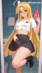 1futa 2026 ai_assisted ai_generated anime artist_name asia_argento bathroom blonde_hair breasts brick_wall bust cellphone explicit futa_only futanari green_eyes hexagon hi_res high_quality high_resolution high_school_dxd highres holding_phone honeycomb_background light-skinned_futa long_hair patreon patreon_username penis phone restroom sailor_moon_redraw_challenge selfie silk skirt smartphone solo stable_diffusion taking_picture tile_floor tile_wall tiles toilet tsukoneko watermark