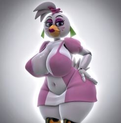 1girls 3d 3d_(artwork) ai_generated animatronic animatronic_female animatronic_girl big_ass big_breasts big_butt big_neckline brasil_louco bubble_ass bubble_butt chicken female female_only five_nights_at_freddy's five_nights_at_freddy's:_security_breach full_body fully_clothed furry furry_only glamrock_chica_(fnaf) huge_breasts neckline robot robot_girl simple_background solo solo_female solo_focus tagme white_background
