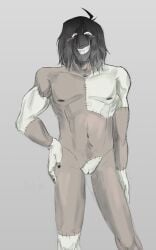 17bucks 7quid big_breasts black_hair black_nails cuntboy cuntboy_only embarrassed hair_on_penis long_hair male_boobs multicooker naked naked_male nervous nervous_smile no_text one_man only_man pussy scars shadow shy standing zibidi