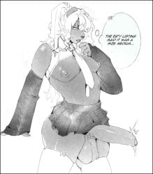 angry anthro arm_warmers armwear ass balls bear big_balls big_butt big_penis bottomwear clothed clothing cross-popping_vein crossdressing english_text eyeshadow femboy foreskin genitals glistening_eyelids gynecomastia huge_cock humanoid_genitalia humanoid_penis hung_femboy legwear lips makeup male male_anthro mammal milkbearbunny moobs nipple_piercing nipples pecs penis piercing rina_(milkbearbunny) simple_background skirt small_clothing solo standing text thick_bottom_lip thick_thighs thigh_highs twintails_(hairstyle) white_background wide_hips