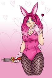 bunny_girl bunnysuit dbd dead_by_daylight deadlyurges pink_hair susie_(dead_by_daylight) tagme the_legion