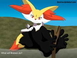 black_feet black_fur braixen donvirus female female_focus female_only foot_fetish footjob fox fox_ears fox_girl fox_tail furry humanoid_feet pokemon pokemon_(species) red_fur solo solo_female tagme toes yellow_fur