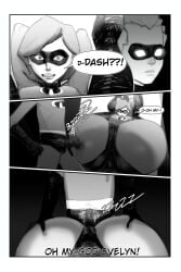 1boy 1boy1girl 1girls 2026 ass captured captured_female captured_heroine captured_superheroine comic comic_page dash_parr dialogue dialogue_box dialogue_bubble english english_text eye_mask female hand_on_ass hand_on_hip helen_parr hips hips_wider_than_shoulders incest legs legs_held_open legs_over_head legs_up leotard male male/female mature_female medium-haired_female medium_hair mind_control momkist monochrome mother mother_and_child mother_and_son older_female older_female_and_younger_male screen speech_bubble superhero superhero_costume superheroine text text_bubble the_incredibles the_incredibles_2 thick_ass thick_hips thick_legs thick_thighs thunder_thighs thunderthighs villain villainess watching younger_male
