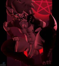 3d_(artwork) alternative_fashion anthro armada_(artist) balls big_hair black_claws black_fingernails black_nails black_nipples boots bright_eyes canid canid_demon canine canis chest_tuft cigarette cigarette_in_mouth claws clothing collar colored_nails crouching demon digital_media_(artwork) ear_piercing ear_tuft eyebrow_piercing facial_piercing femboy fingerless_gloves fingernails flaccid footwear foreskin garry's_mod genitals gesture gloves goth hair hair_over_eye hand_gesture hand_on_leg hand_on_thigh handwear hellaverse hellhound helluva_boss legwear loona_(cryptiacurves) loona_(helluva_boss) makeup male male_loona mammal mythological_canine mythological_creature mythology nails nipple_piercing nipples nose_piercing object_in_mouth penis piercing pointy_ears pubes punk rule_63 shoes smile smiling_at_viewer smoking smoking_cigarette solo spiked_collar spikes stockings tail thigh_highs tuft wolf