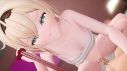 1boy 1girls 3d animated audible_creampie bedroom belly_button blonde_hair blue_eyes blush breasts censored cleavage countdown covered_nipples covering_breasts cum cum_in_pussy cum_inside dd_dd_(niku1112s) frottage hololive hololive_japan holox indoors japanese_text kazama_iroha leash leashed_pov light-skinned_female light-skinned_male light_skin looking_at_viewer male_pov malesub medium_breasts mikumikudance mmd mosaic_censoring on_bed penetration penis pov pussy pussyjob room sex sound tagme talking_to_viewer text vaginal_penetration video virtual_youtuber