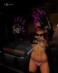 3d abs blender breasts cyberpunk_2077 hands_casting_shadow meme nipples nude nude_female rita_wheeler shadow