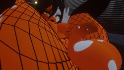 1futa 3d boobs_out closed_eyes fishnet fishnet_legwear fishnets futa_only gflemon47_vr hellaverse imp on_back orange_body orange_pupils orange_tail posing presenting presenting_balls presenting_breasts presenting_penis seductive_look showing_off tagme tongue_out vrchat vrchat_avatar yellow_eyes