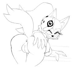 anthro anus ass big_breasts black_and_white breasts canid canine canis female genitals hi_res holding_butt idw_comics idw_publishing mammal mask mobian mobian_(species) mobian_wolf monochrome mostly_nude plump_labia pussy ravrous sega smile solo sonic_(series) sonic_the_hedgehog_(comics) sonic_the_hedgehog_(idw) sonic_the_hedgehog_(series) teasing whisper_the_wolf wolf