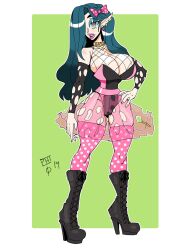 bimbo bimbophi cleavage female high_heels huge_ass huge_breasts leotard my_little_pony navel pointy_ears queen_chrysalis_(mlp) revealing_clothes thick_lips thick_thighs wide_hips