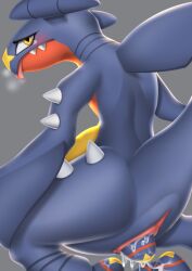 ambiguous_fluids bodily_fluids breath dragon egg egg_from_pussy egg_laying female feral garchomp nintendo panting pokémon_(species) pokemon pokemon_(species) revous scalie slit solo tears tongue tongue_out video_games