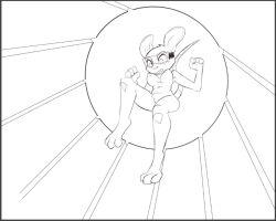 anthro areola blazera breasts eyewear eyewear_only female goggles goggles_only mammal mouse murid murine nipples nude rodent safety_goggles sketch solo unfinished