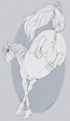 2021 absurd_res anatomically_correct anatomically_correct_anus anatomically_correct_genitalia anatomically_correct_pussy animal_genitalia animal_pussy anus ass big_breasts breasts crossed_legs crotch_breasts crotchboobs dated digital_drawing_(artwork) digital_media_(artwork) english_text equid equine eris_(marefurryfan) female feral genitals hi_res hooves horse huge_crotchboobs jewelry mammal mane nipples phathusa presenting presenting_anus presenting_hindquarters presenting_pussy pussy raised_tail signature simple_background solo text