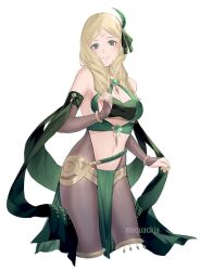 1girls 3rd_party_edit alternate_costume blonde_hair cleavage cosplay dancer dancer_outfit dancing dorothea_arnault_(cosplay) dorothea_arnault_(plegian)_(cosplay) edit emmeryn_(fire_emblem) female_only fire_emblem fire_emblem:_three_houses fire_emblem_awakening fire_emblem_heroes green_eyes green_nails moja_(moquackja) nail_polish nintendo pantyhose plegian rainpoow source_request stolen_art