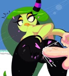 2d anal anal_sex ass beach biting_lip blush cum cum_in_ass cum_inside deadly_six dream-cassette female fucked_silly green_hair green_skin heart heart-shaped_pupils horn hoshime long_nails penetration penis penis_in_ass pink_nail_polish pink_nails pussy sega sonic_(series) sonic_lost_world sonic_the_hedgehog_(series) tagme tail yellow_lips zeena zeti zeti_(species)