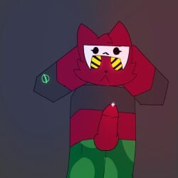 & 1:1 1boy anthro artist_request blocky_body bodily_fluids chaos_con cum fur genital_fluids glowing glowing_cum glowing_eyes humanoid male red_body red_fur roblox robloxian simple_background simple_eyes solo source_request tagme unusual_bodily_fluids unusual_cum unusual_genital_fluids