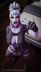 1futa 3d big_breasts black_lipstick braless breasts bulge bulge_through_clothing bursting_breasts choker dusk dusk_(fortnite) fortnite futa_only futanari goth goth_girl huge_balls huge_cock intersex lipstick looking_at_viewer no_bra palmaletnyaya penis tank_top thick_thighs thighs tight_pants vampire vampire_fangs voluptuous voluptuous_futa voluptuous_futanari white_hair