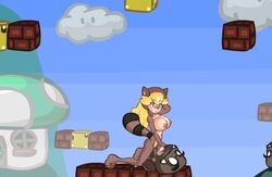 goomba interspecies ivan_aedler mario_(series) nintendo peach's_untold_tale playshapes princess_peach straight_hair super_mario_bros._3 tanooki_peach tanooki_suit