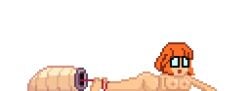 animated bad_end gif glasses insects pixel_art red_hair soft_vore vore white_background worm
