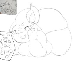 big_ass big_breasts frog frog_girl laying_on_bed monochrome oc quincem text
