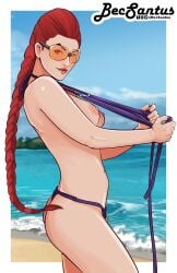 2d athletic athletic_female becsantus bikini busty capcom crimson_viper female hourglass_figure milf pinup pinup_pose street_fighter tagme wide_hips