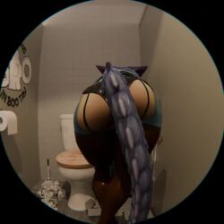 1girls aeres_(kinkyskinky) animated anthro_on_anthro ass ass_focus bathroom bathroom_stall behind_view big_ass big_butt bubble_butt clothing cobra curvaceous curvy curvy_figure female female_only garter_straps glory_hole huge_ass jiggle jiggling_ass kinkyskinky legwear loop mostly_nude no_sound scalie shaking_butt shorter_than_10_seconds shorter_than_30_seconds snake snake_girl snake_hood solo solo_female tagme tail thick_thighs thighhighs unseen_female_face video voluptuous voluptuous_female wide_hips