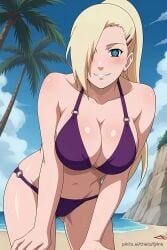 ai_generated beach bikini ino_yamanaka naruto yellow_hair