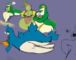 artesjsc big_breasts breasts cleavage female huge_breasts pokémon_(species) pokemon snivy tagme thick_thighs wide_hips