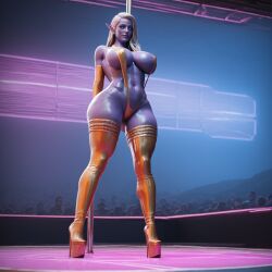 ai_generated elbow_gloves looking_at_viewer pole sling_bikini stable_diffusion stockings stripper stripper_pole sylvanas_windrunner undead world_of_warcraft
