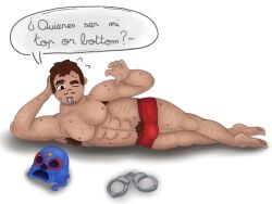 abs biceps bottom_male boxers brawl_stars condom condom_in_mouth dad_bod el_primo_(brawl_stars) español fatass feet gay gay_domination gay_sex ground hair hairy hairy_armpits hairy_arms hairy_chest hairy_legs hairy_male handcuffed handcuffs heavy_blush male male_feet male_focus male_legs male_only male_pov mask masked muscled muscles pecs sexy sexy_pose spanish_text strongfat sweat sweatdrop sweating sweaty text_bubble top_male underwear