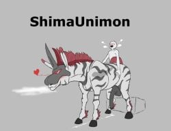 anal animal_genitalia animal_penis bandai_namco bookman_v digimon digimon_(species) duo ejaculation equid equine equine_genitalia equine_penis feral feral_penetrated genitals hands-free horn horse human human_on_feral human_penetrating human_penetrating_feral interspecies long_penis male male/male mammal mask mythological_creature mythological_equine mythology penetration penis sex shimaunimon stripes unicorn zebra zoophilia