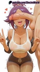 1girls 2025 ai_generated artist_name big_breasts big_breasts big_chest bleach breasts breasts breasts bust busty chest cleavage clothed_female_nude_male cock covered_nipples cum dick electroworld erection exposed_nipples female head_out_of_frame heart hi_res high_quality high_resolution highres large_breasts large_penis large_testicles motion_lines navel nipples nipples_outside patreon patreon_username penis penis_awe penis_on_face precum see-through shihouin_yoruichi shorts stable_diffusion straight testicles tongue tongue_out transparent_background trembling twitching_penis uncensored v w watermark wet wet_clothes wet_shirt