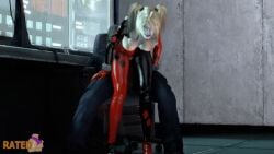 1boy 1girls 3d 3d_animation animated animated_image batman:_arkham_knight batman_(series) blonde_hair clothed_sex clown dark-skinned_male dark_skin dc dc_comics enjoying exposed_breasts female femdom front_view harley_quinn harley_quinn_(arkham) harley_quinn_(arkham_knight) harley_quinn_(classic) interracial light-skinned_female light_skin looking_back male pussy rated_l restrained riding source_filmmaker tagme vaginal_penetration