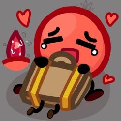 1boy1girl adamation_inc. adamationz animationepic balloon_(ii) blowjob color colored cum_on_penis dick_sucking gray_background gripping heart hearts_around_body ii inanimate_insanity object_show object_show_community object_shows osc request shaded shadow suitcase_(ii) tears tentacle watermark