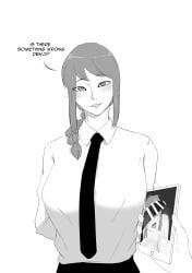 bbc breasts can't_see_the_haters chainsaw_man female gelatomusume large_breasts makima_(chainsaw_man) milf ntr penis_awe phone